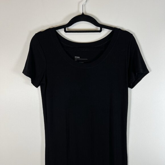 STORQ Maternity Postpartum T Shirt Dress Short Sleeve Stretch Black Size 1 US XS - Picture 3 of 7
